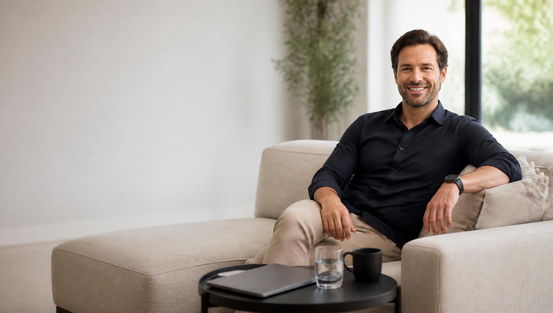 Sophisticated adult receiving discreet clinician-guided care at home